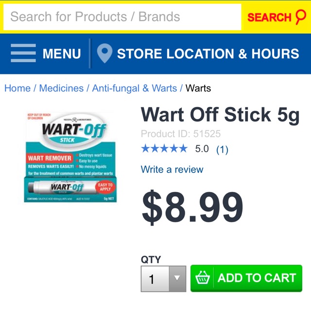 thanh lăn wart off stick