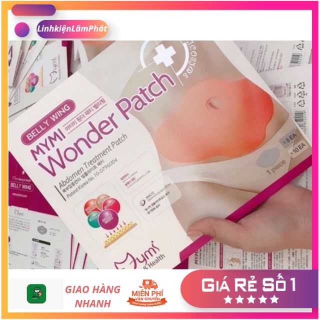 Hộp 5 Miếng dán tan mỡ bụng MYMI Wonder Patch Không Nóng