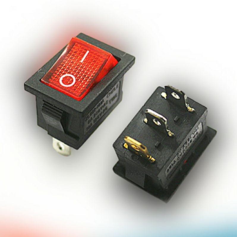 5 Chiếc Công Tắc Bập Bênh KCD1 250VAC-6A 3 Chân Có Đèn