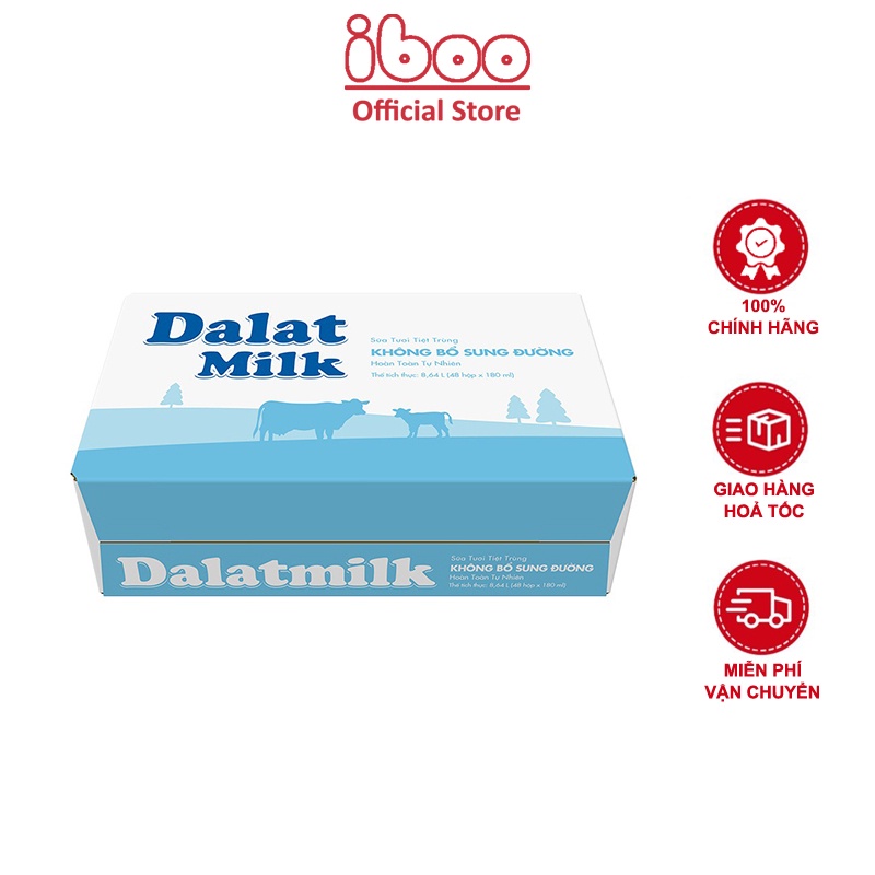 Thùng 48 Hộp Sữa Tươi Tiệt Trùng DALAT MILK