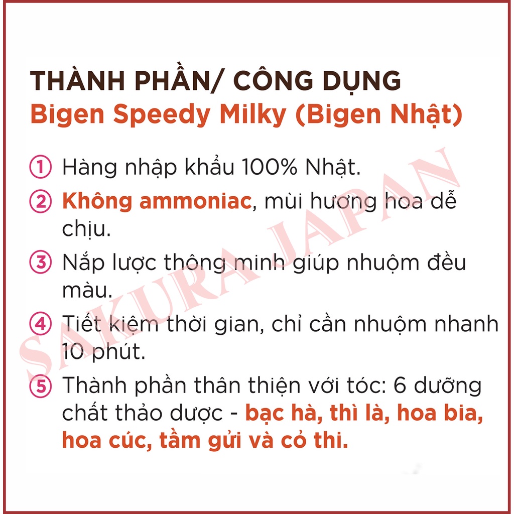 Thuốc nhuộm tóc thảo dược Bigen top 1 Nhật Bản nhuộm tóc phủ bạc an toàn lên màu chuẩn