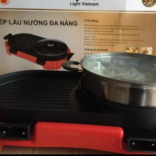 [ SẢN PHẨM CHÍNH HÃNG ] Bếp lẩu nướng ⚡ ĐA NĂNG ⚡ Nồi lẩu nướng điện 2 trong 1 Karo Light