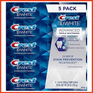 Kem đánh răng Crest 3D White Advanced Triple Whitening tuýp 158g từ Mỹ