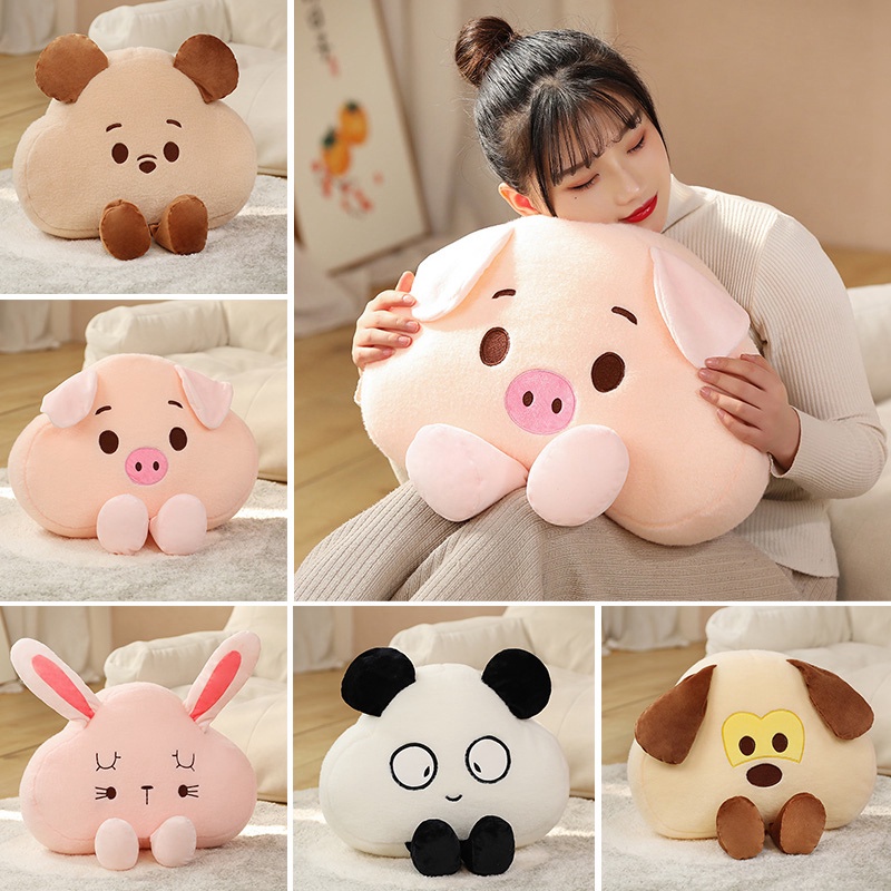 AIXINI Kawaii Bunny Plush Toy Cute Pig Plush Home Pillow Stuffed Animals Bear Dog Cat Plushies Soft Kids Morning Toys Gift for Children