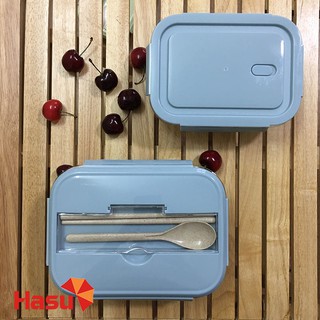 {Tự ghép bộ - Tự chọn số ngăn} Hộp cơm thủy tinh - Hộp đựng đựng thức ăn, thực phẩm chống tràn, đùa thìa inox cán sứ