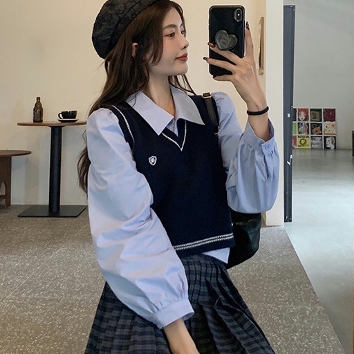 Áo Sweater Dệt Kim Không Tay Dáng Ngắn Thời Trang Dành Cho Nữ