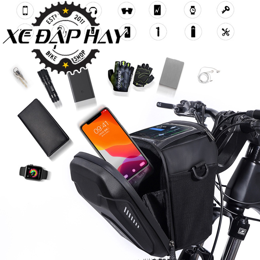 Túi Đựng Đồ Xe Đạp WILDMAN GS9 Chính Hãng | Túi Treo Khung, Tay Lái | Phù Hợp Lắp Cho Xe Địa Hình (MTB) và Đua (ROAD)