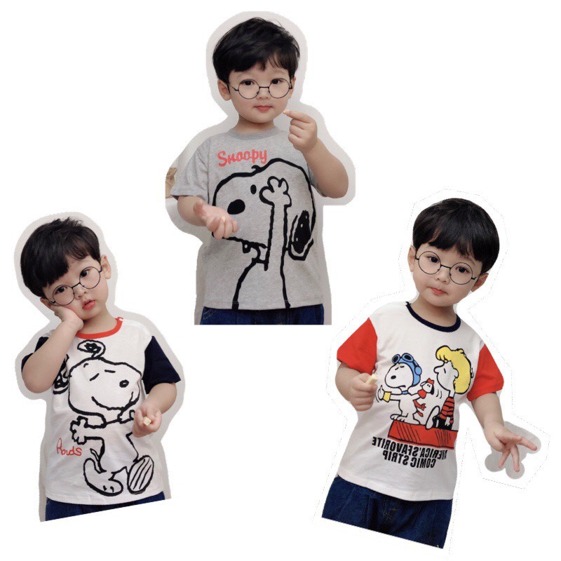 Áo thun bé trai quần áo bé trai sành điệu Snoopy chính hãng chất cotton siêu mềm mịn - Misolkids by huong274