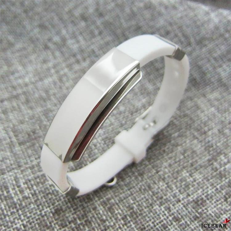 Vòng Tay Silicon Mặt Kim Loại Khắc Chữ Thời Trang Hàn Quốc