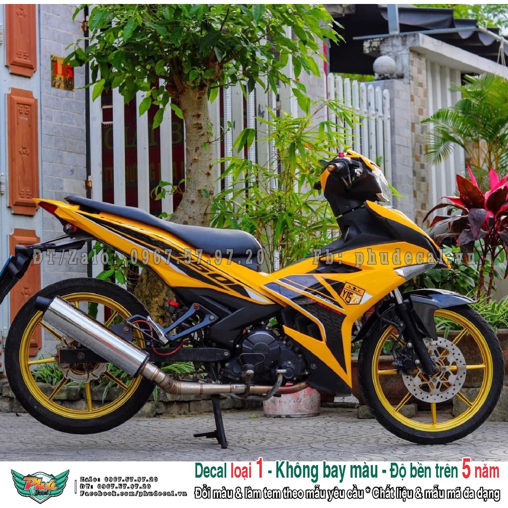 Tem rời xe Exciter 150 Y15 vàng đen (A)