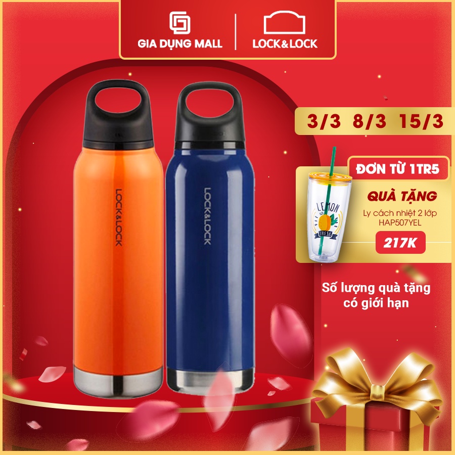 Bình Giữ Nhiệt Bằng Thép Không Gỉ Lock&amp;Lock Loop Tumbler LHC4154 (620ml) - giadungmall