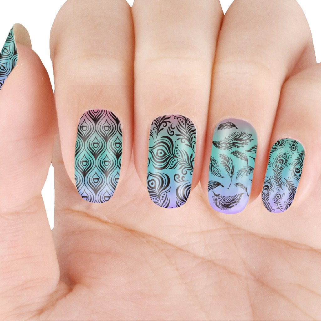 [Hàng mới về] Dụng cụ dập trang trí móng tay nghệ thuật in họa tiết chim công độc đáo