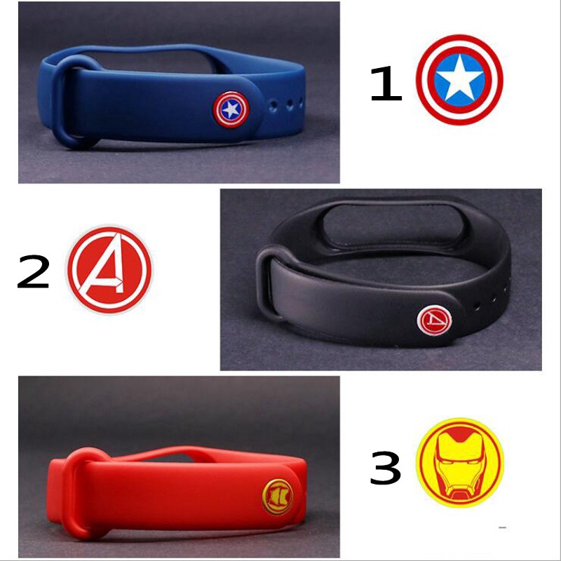 Dây silicon đeo đồng hồ họa tiết hình Avengers thay thế tiện dụng cho for Xiaomi Mi Band 4