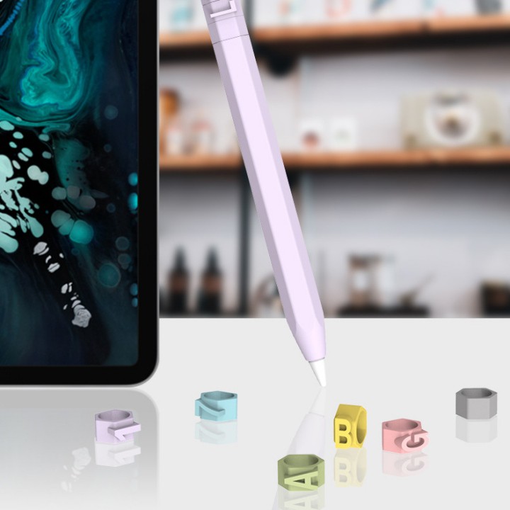 Silicon Bảo Vệ Apple Pencil 1-2 Kiểu Ghép Chữ Sáng Tạo