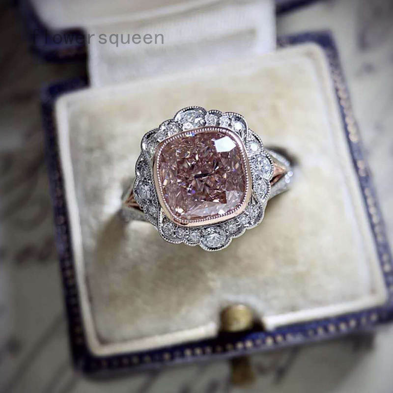 flowersqueen Nhẫn Đeo Tay Kim Loại Đính Đá Thanh Lịch Cho Nữ