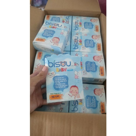 Khẩu trang y tế kháng khuẩn bisou BABY MÀU TRẮNG (1 HỘP 10 PCS)