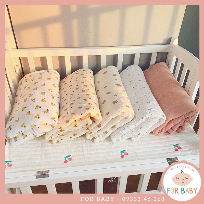 Chăn xô Muslin Organic cao cấp chần bông (ẢNH THẬT)