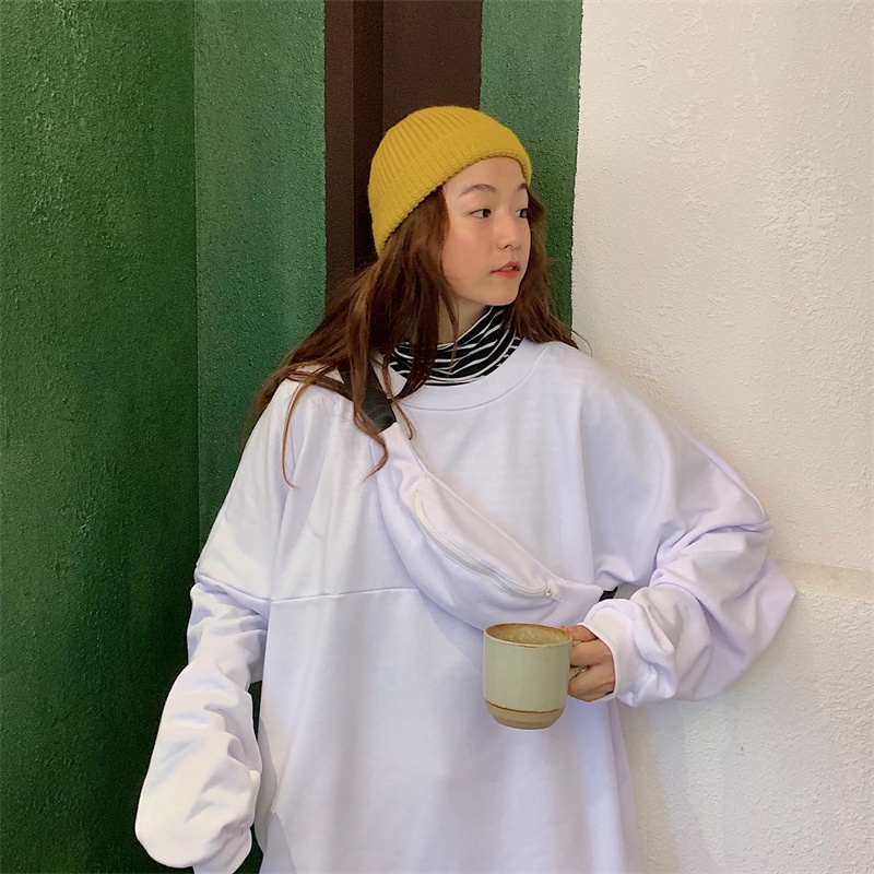 Áo Thun Dài Tay Dáng Rộng Thiết Kế Giản Dị Thời Trang