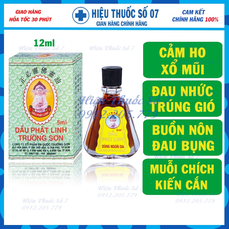 [Mã COSDAY giảm 8% đơn 150K] Dầu Phật Linh Trường Sơn chai 1.5ml - 5ml giảm cảm, nhức mỏi, sưng viêm