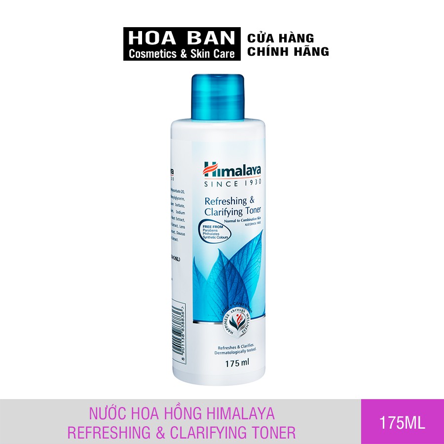 Nước hoa hồng làm sạch và cân bằng da Himalaya Refreshing &amp; Clarifying Toner 100ml / 175ml - Hoa Ban Cosmetic