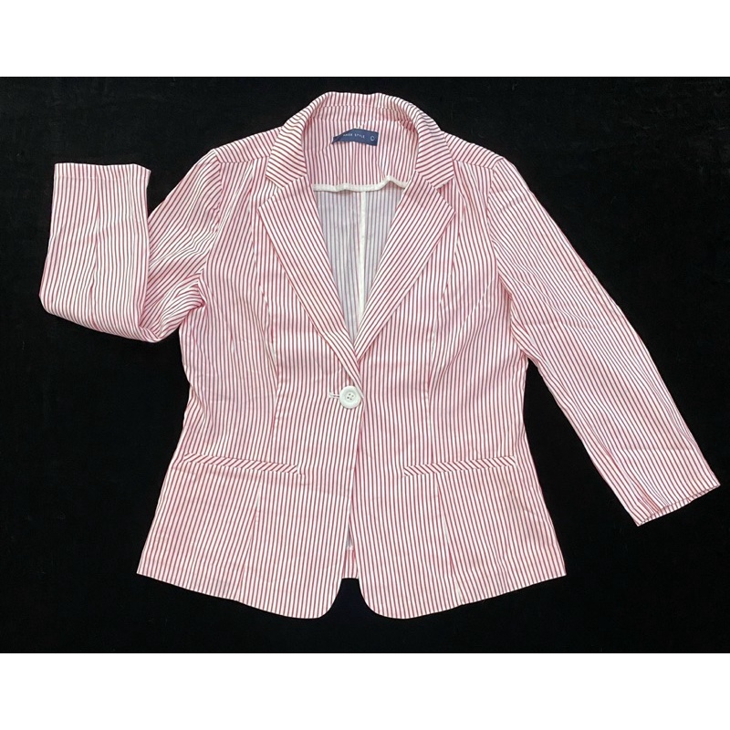 Áo vest trắng sọc đen/đỏ Ninomaxx cao cấp - Thanh lý vnxk