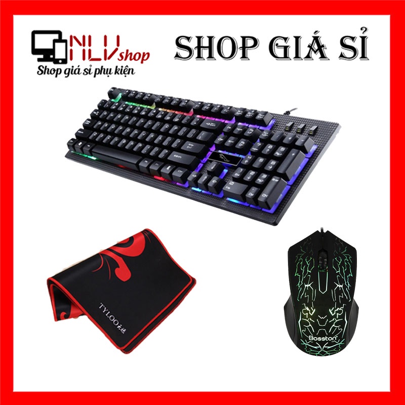 Combo 3 Món Chuyên Game Bàn Phím Giả Cơ G20 + Chuột Bosston D608 + Lót Chuột Tyloo