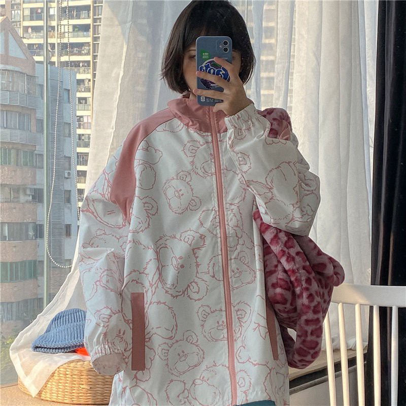 Áo khoác dù thời trang họa tiết gấu dễ thương H045 ERIK