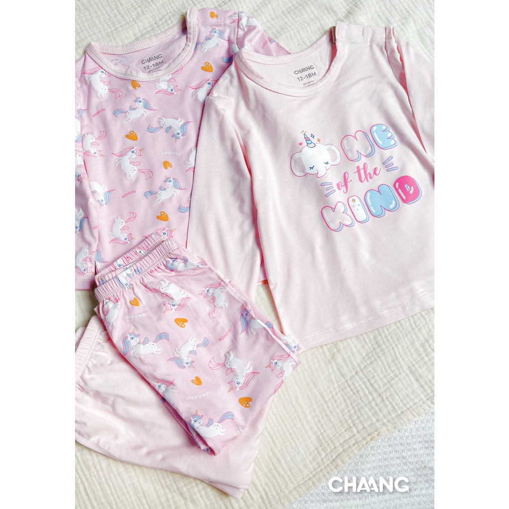 Chaang Bộ quần áo dài tay cúc vai sơ sinh cho bé Pony&amp;Dino