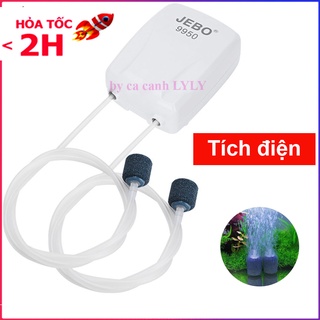 Máy sủi oxy tích điện Jebo 9950 2 vòi cao cấp, trữ điện 16- 24H, siêu bền, tiết kiệm điện.BH uy tín