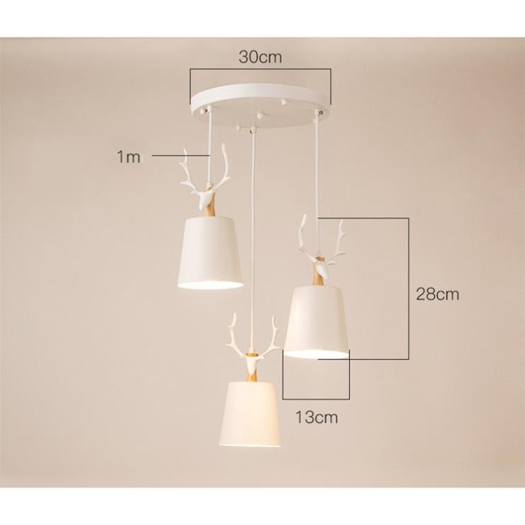Đèn thả trang trí trần bộ 3 decor nội thất phòng khách phòng ngủ bàn ăn bao gồm bóng led