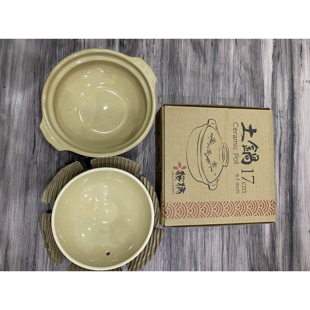 Nồi đất (Ceramic Pot) gốm Nhật họa tiết hoa anh đào mới 100%