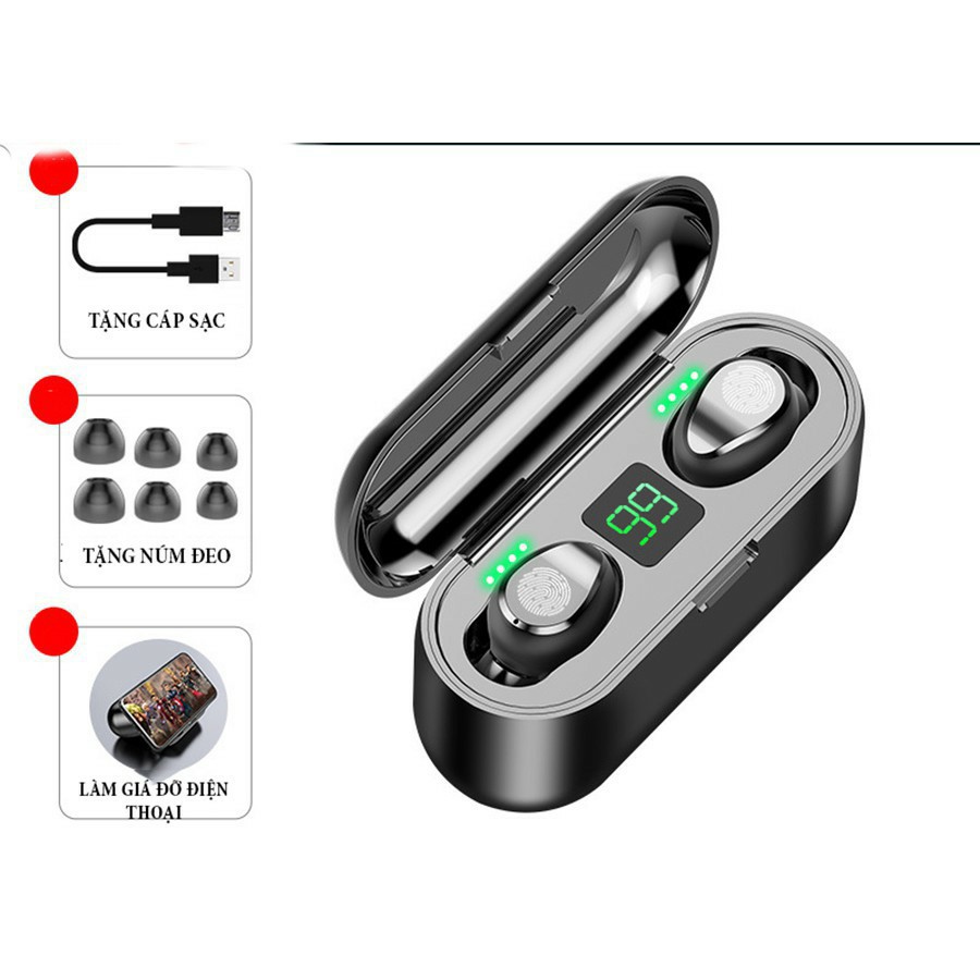 Tai nghe true wireless AMOI F9 | bản QUỐC TẾ | nút cảm ứng | Bluetooth 5.0 | Pin 280 giờ | sạc dự phòng 2020