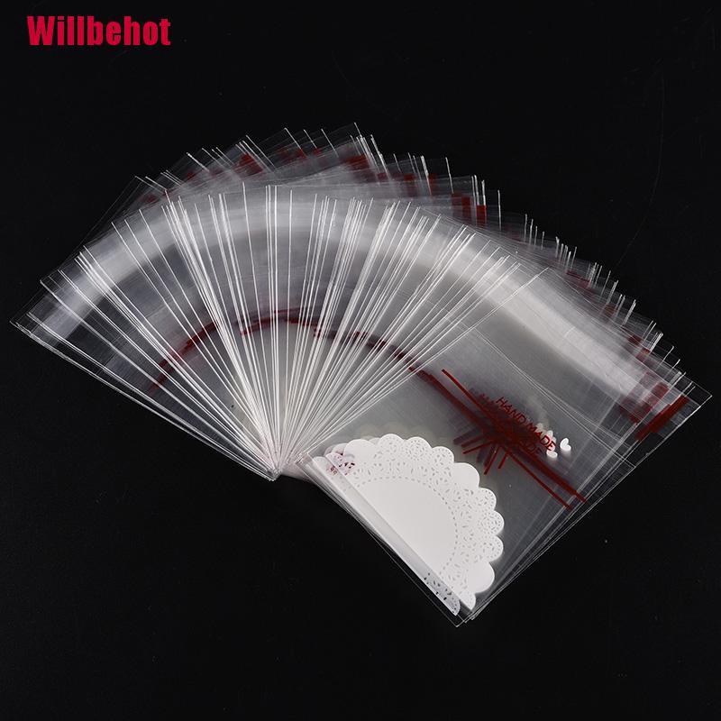 Bộ 100 Túi Thủy Tinh Tự Dính Màu Trắng