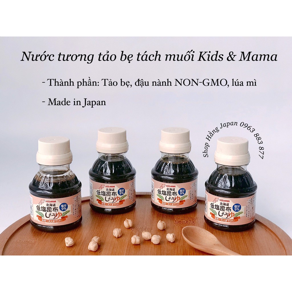 NƯỚC TƯƠNG TẢO BẸ KIDS &amp; MAMA NHẬT BẢN CHAI 100ML