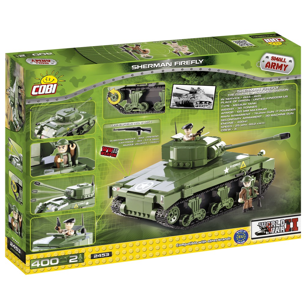 Đồ chơi lắp ráp Lego xe bánh xích - xe tăng - Tank M4A4 COBI-2453