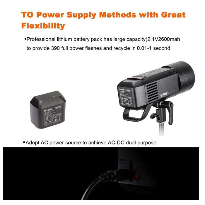 Đèn Flash Godox AD400 Pro TTL HSS 400Ws Tương Thích Nhiều Máy Ảnh Chống Nước Chống Bụi HL Studio