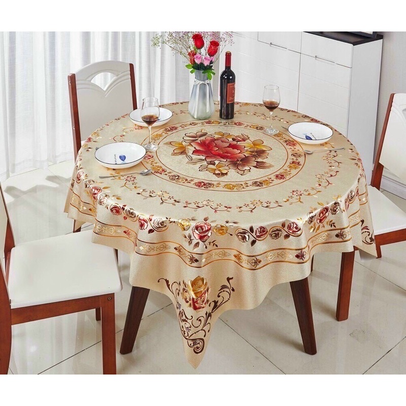 Trải bàn tròn hoạ tiết 3D sang trọng - Size 1.5m và 1.8m