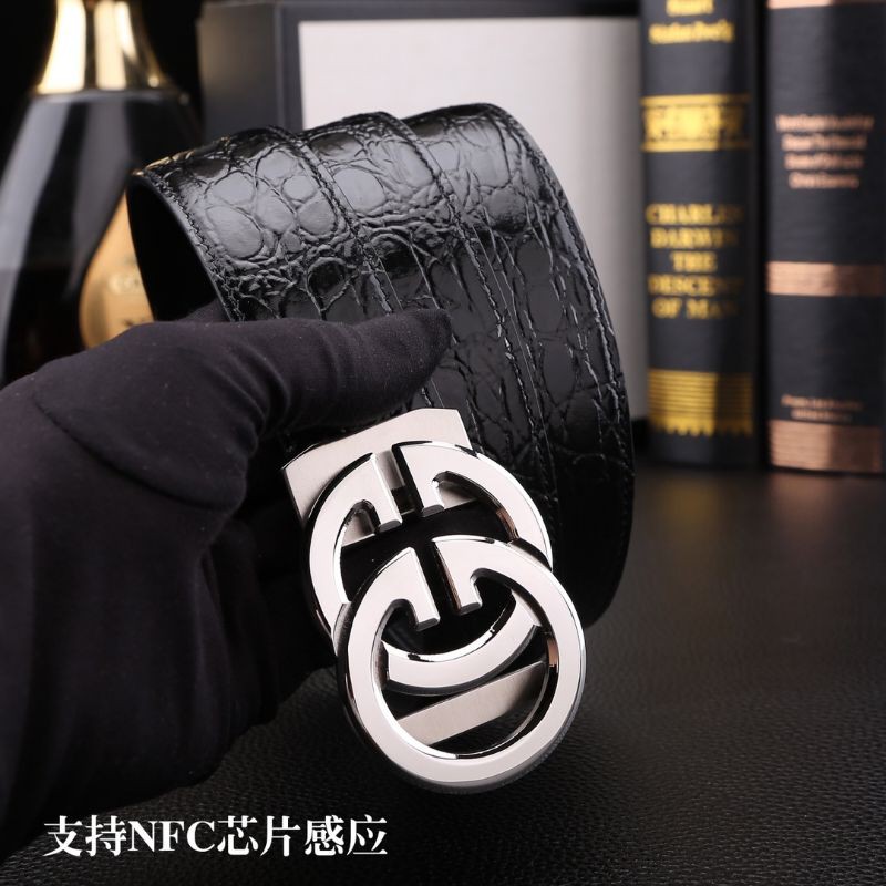 thắt lưng nam da thật cao cấp mặt khóa logo GG Gucci GC