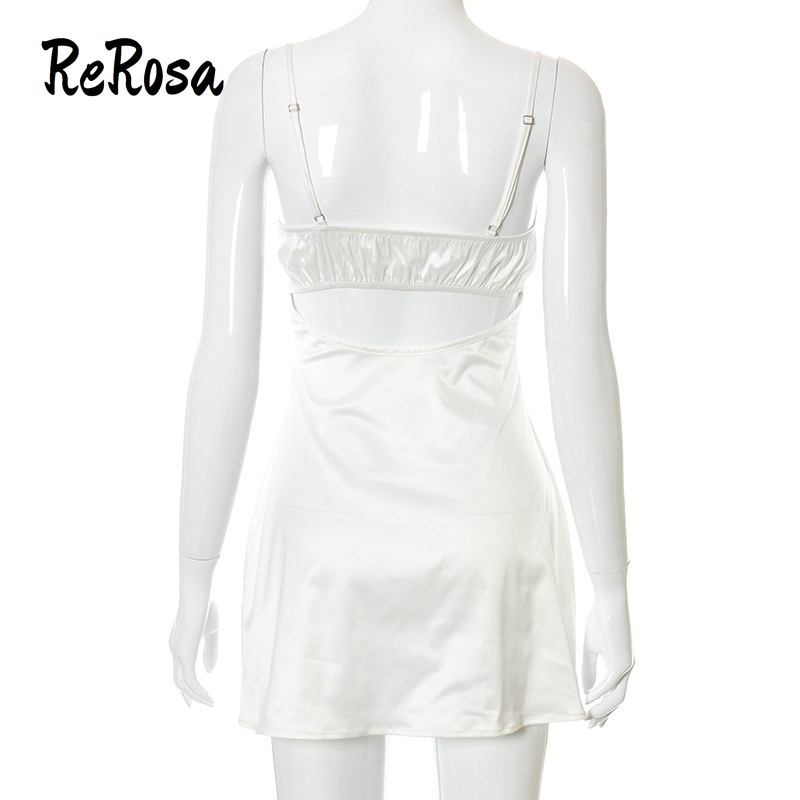 Đầm Ngắn Hai Dây Màu Trơn Phối Ren Thời Trang Cho Nữ