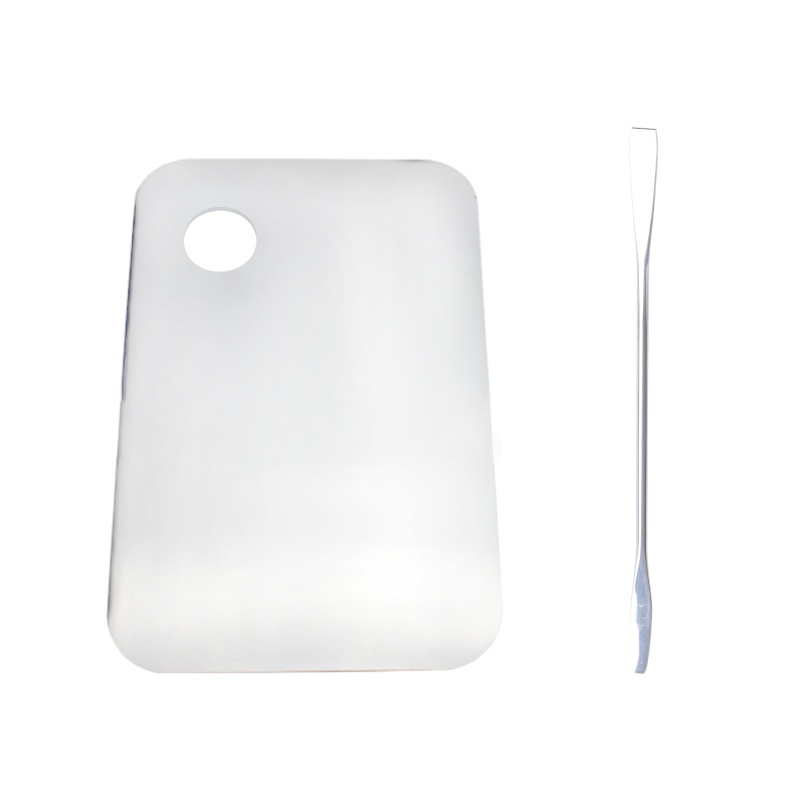 1 Bộ Bảng Acrylic Trong Suốt Dùng Trộn Màu Nước / Sơn Móng Tay Kèm Thìa