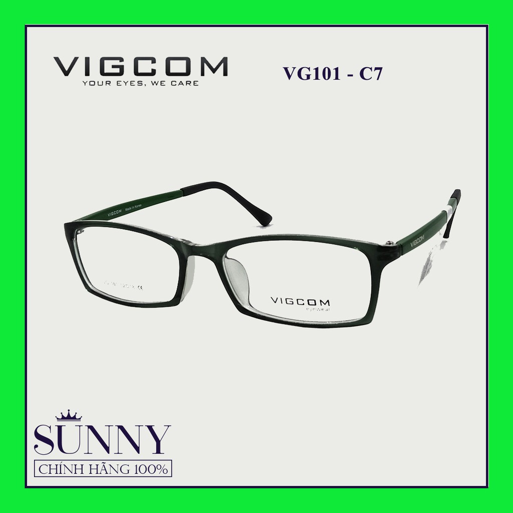 Gọng kính chính hãng nam nữ Vigcom VG101 màu sắc thời trang ,thiết kế dễ đeo bảo vệ mắt