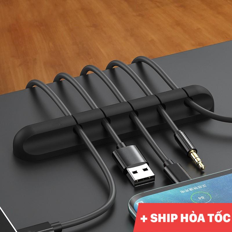 Kẹp cố định dây cáp sạc, tai nghe, dây phụ kiện đa năng làm gọn bàn làm việc, taplo xe hơi cực tiện dụng