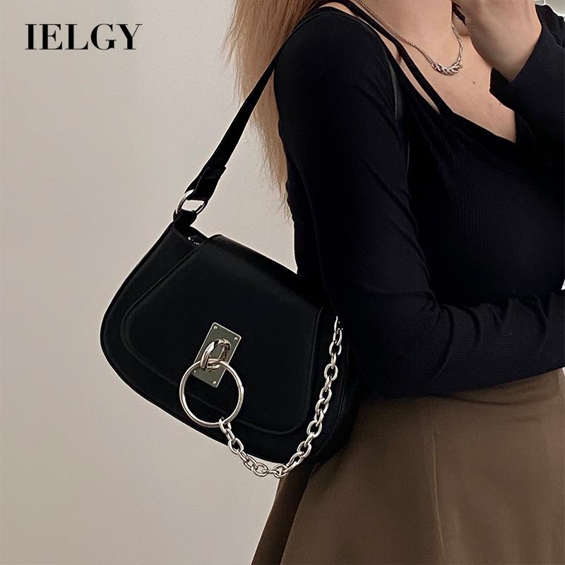 Túi đeo vai IELGY phối chuỗi xích có khóa thời trang cho nữ