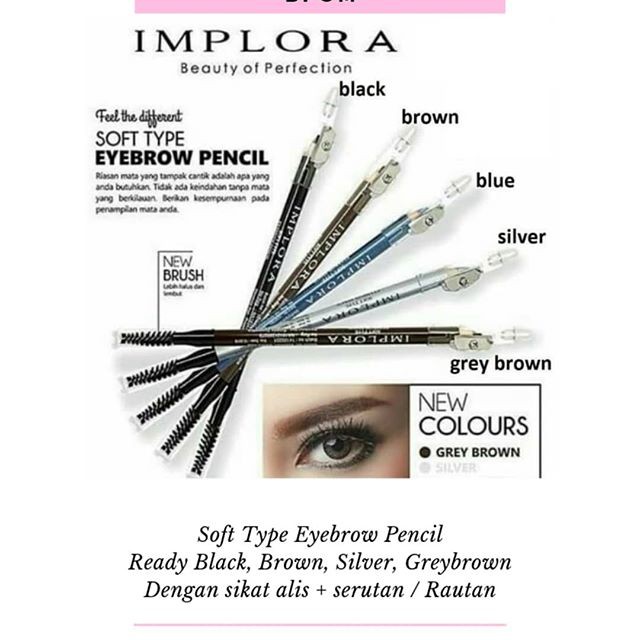(hàng Mới Về) Bút Chì Kẻ Lông Mày Implora 2 Trong 1 Mềm Mại Chính Hãng Bpom | BigBuy360 - bigbuy360.vn