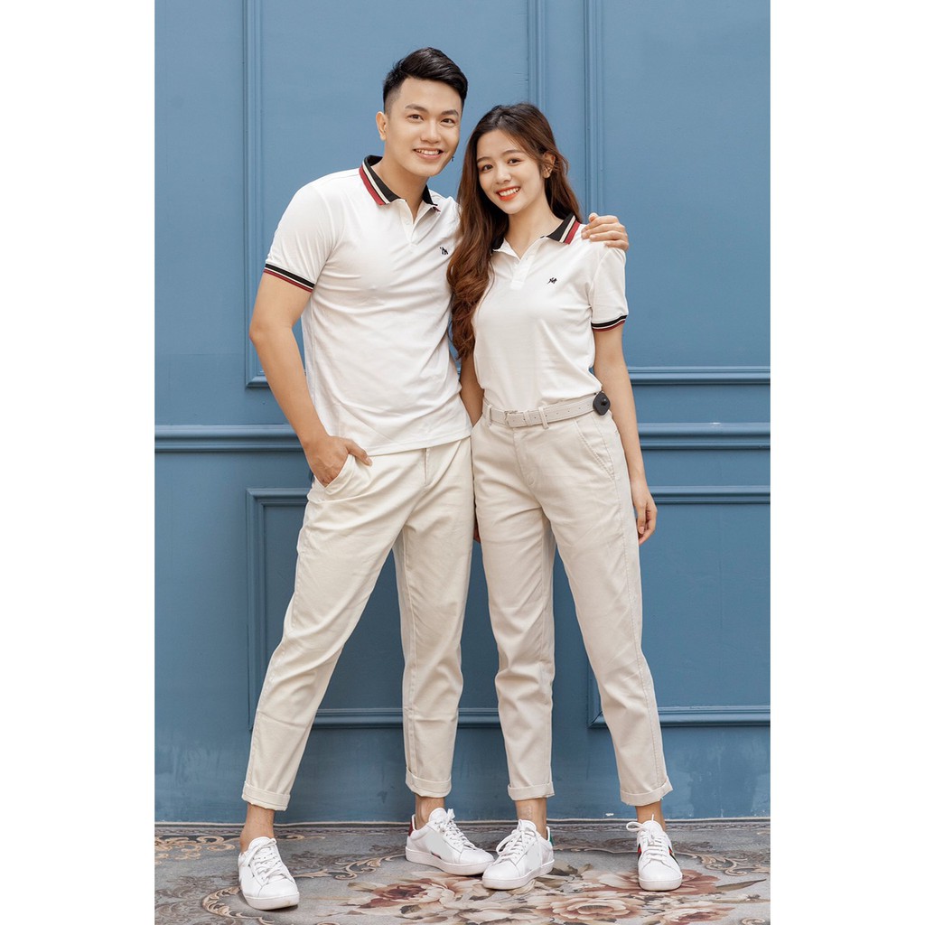 Áo thun cặp cotton xịn cổ trụ MAS1203202