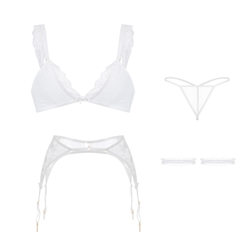 Bộ đồ lót gợi cảm phối ren mới lạ - lingerie nội y sexy kèm kẹp nịt tất