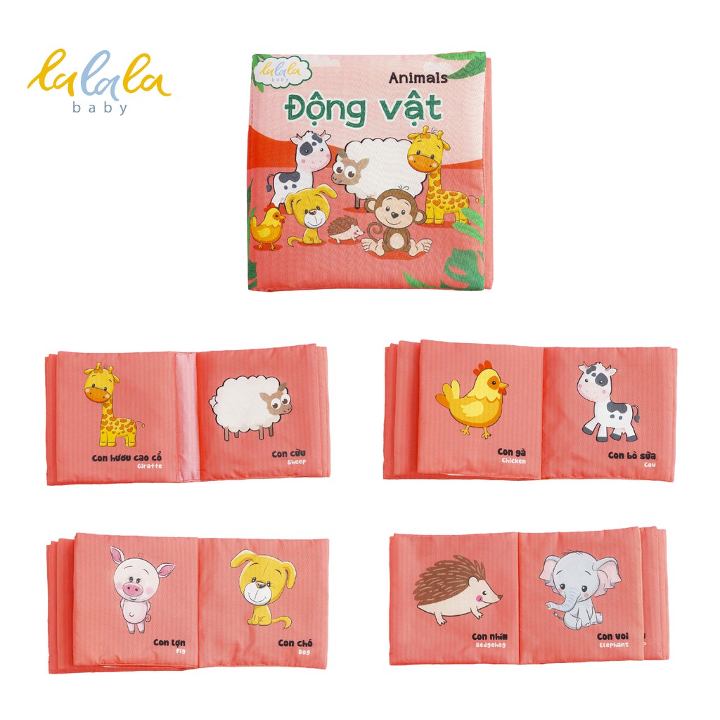 Sách vải Lalala baby, kích thích đa giác quan: My very first book, kích thước 15x15cm 12 trang [Giá Rẻ]