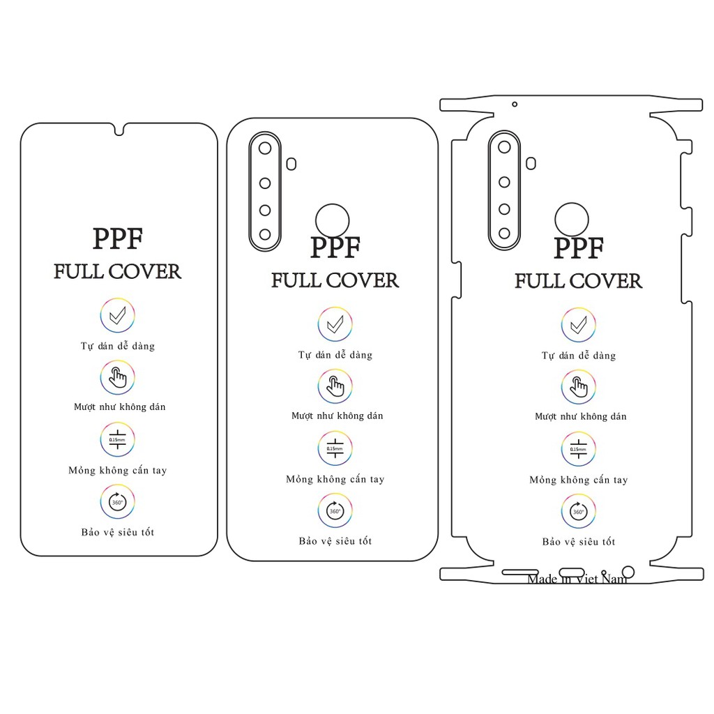 Dán dẻo PPF Realme 5 Pro – Tặng cường lực camera