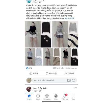 Áo len đính vai cúc đồng 3 màu full size