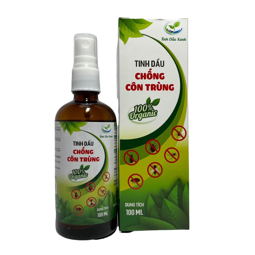 Tinh Dầu Xịt Chống Côn Trùng 100ml Tinh Chất Thiên Nhiên 100% Organic, An Toàn Với Sức Khỏe